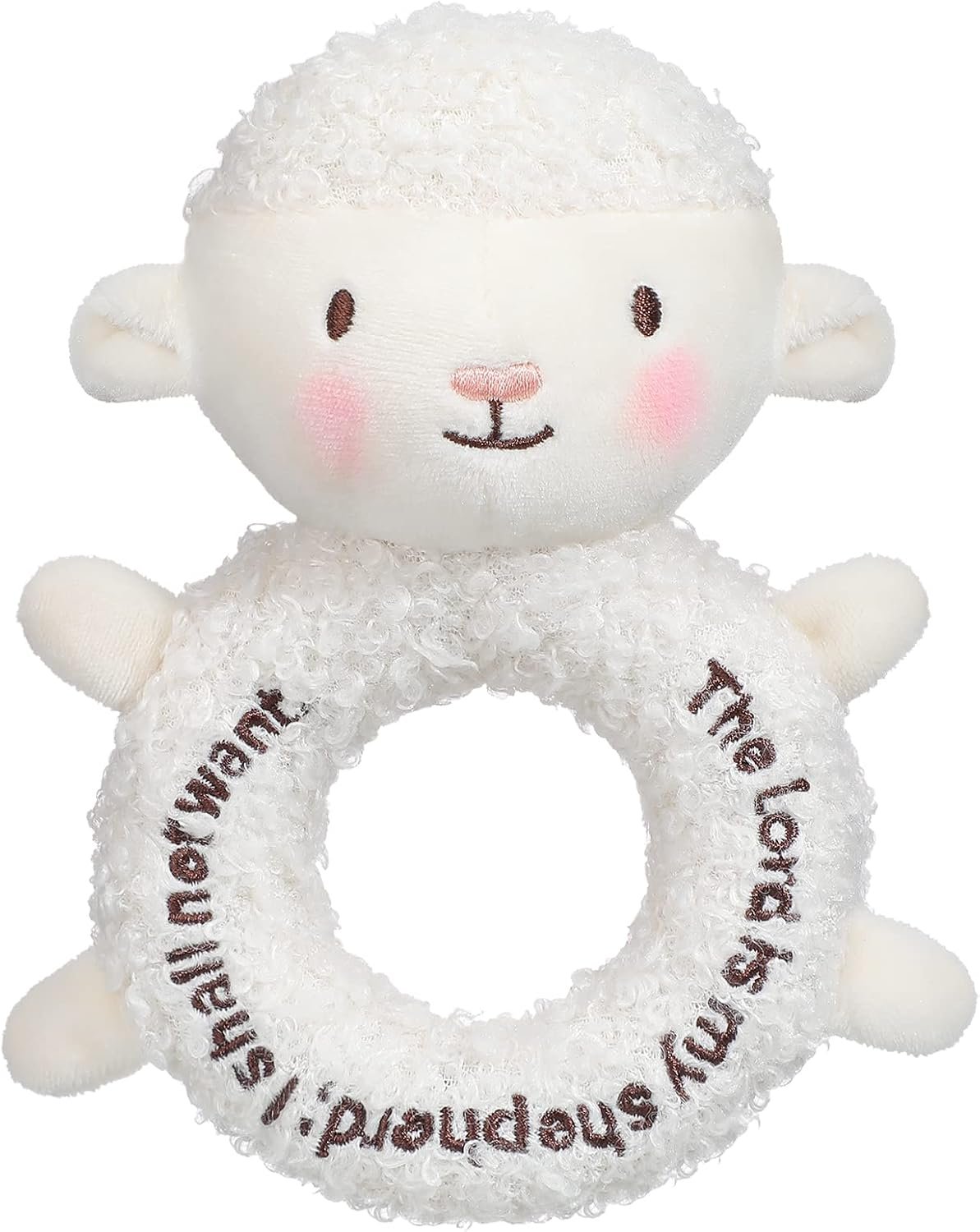 Karenhi White Lamb Stuffed Animal Baptism Toy Gift for Baby Girl Boy
