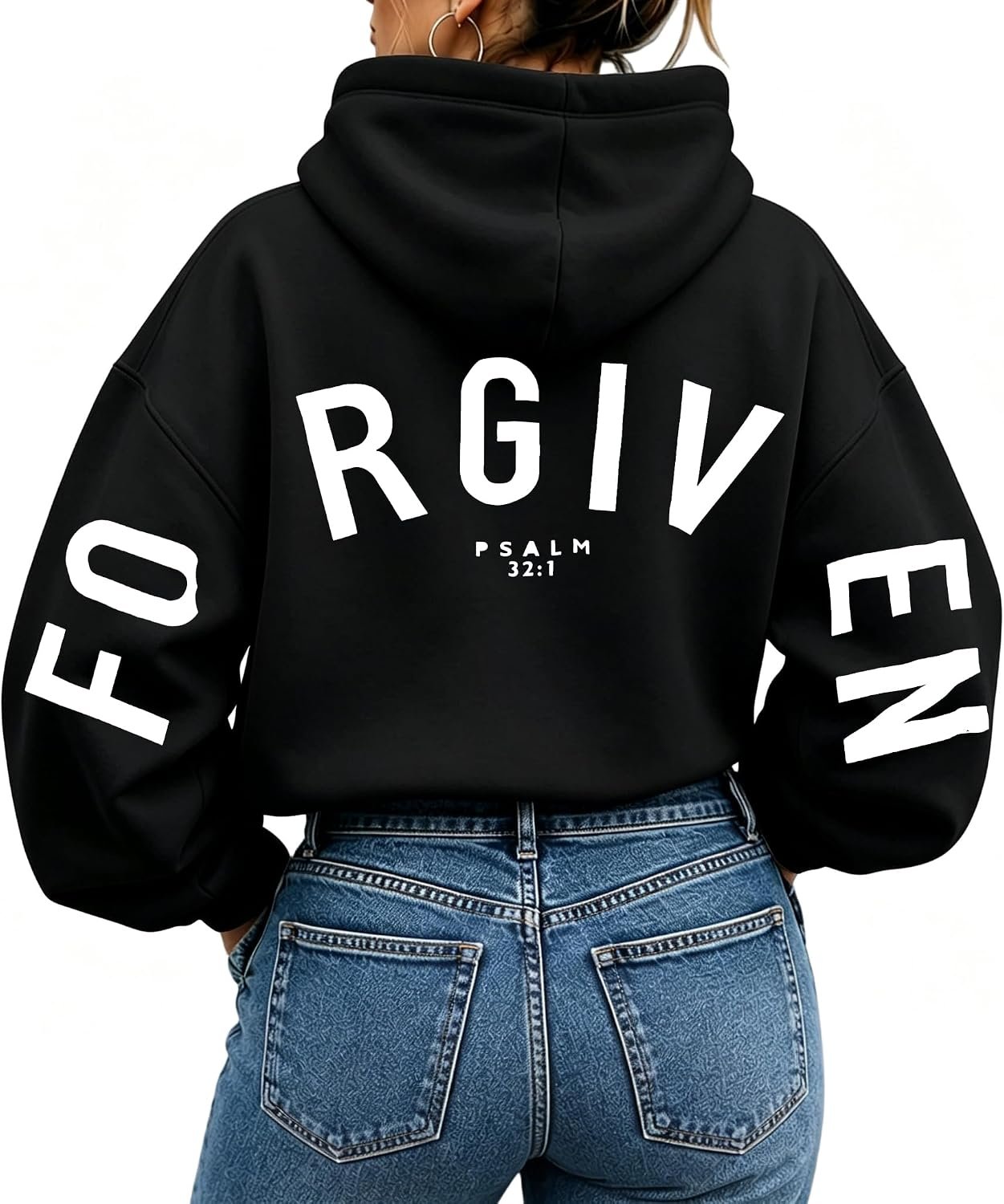 Christian Sweatshirts For Women Faith Over Fear Hoodie Jesus Pullover Tops