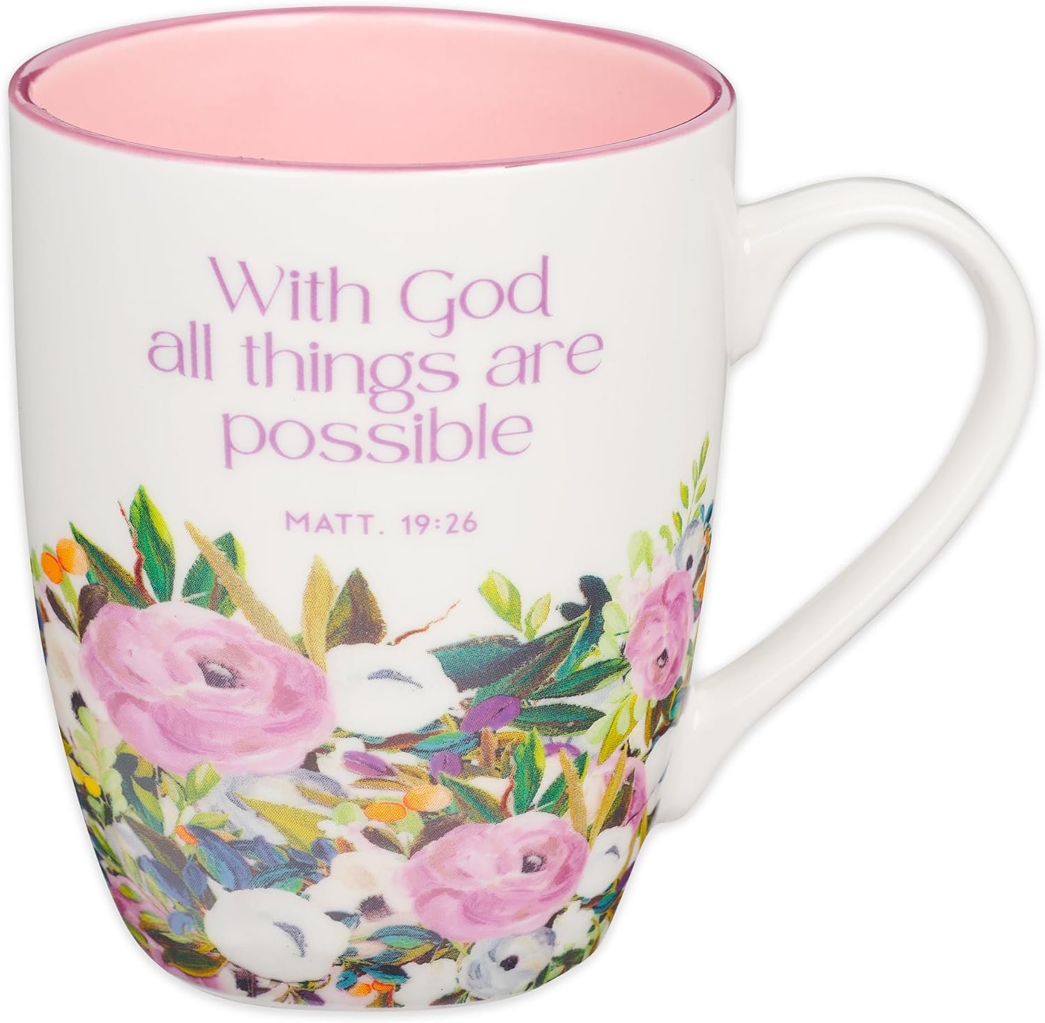 Christian Art Gifts Ceramic Coffee Mug for Women: All Things are Possible