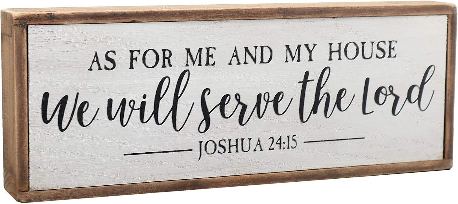 Paris Loft As for Me and My House We Will Serve The Lord Wood Rustic Wall Sign Plaque|Farmhouse Home Decor|Christian Decor|Bible Verse Sign