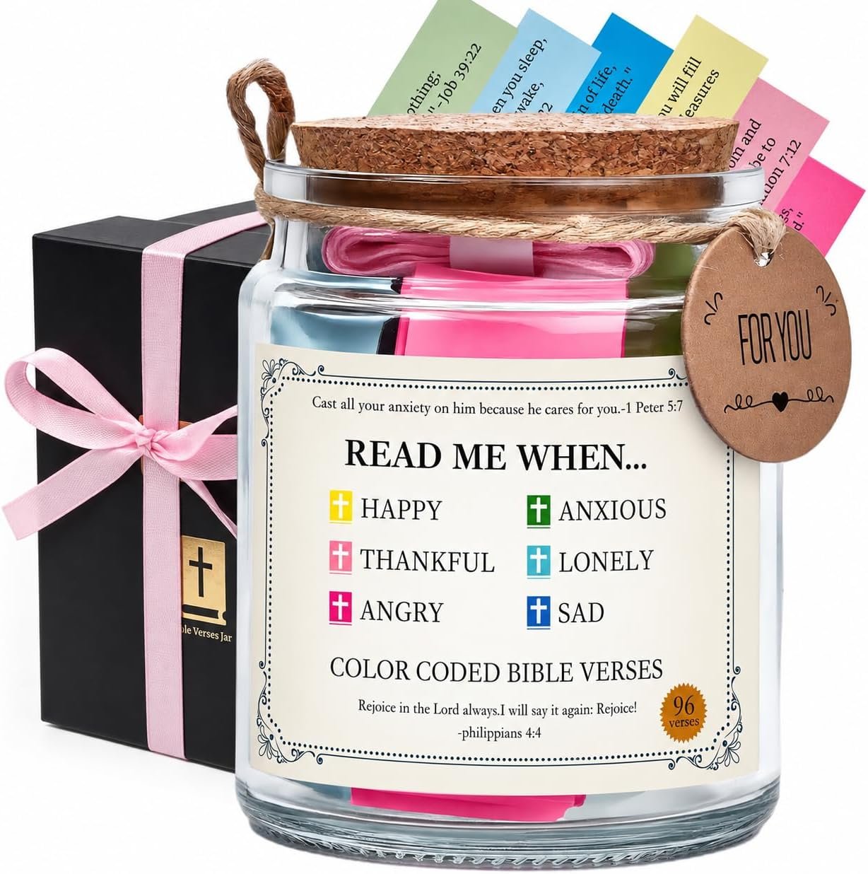 Bible Verse Jar,Stocking Stuffers,Christian Christmas Gift for Women