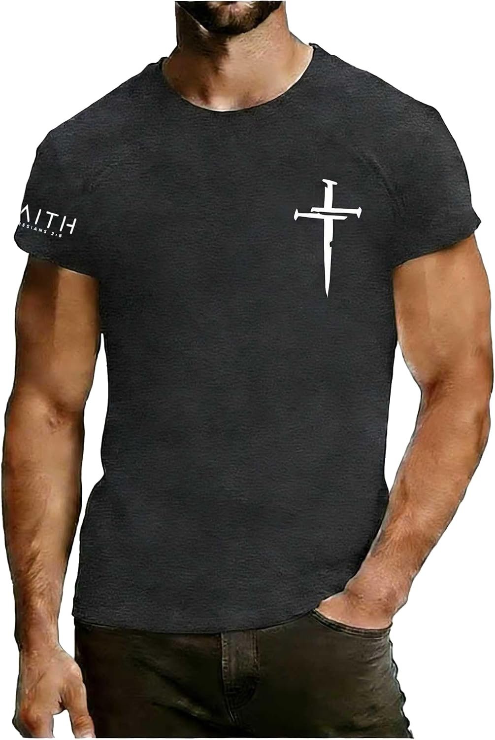 Christian Shirts for Men Religious Cross Shirt Faith Graphic Tees