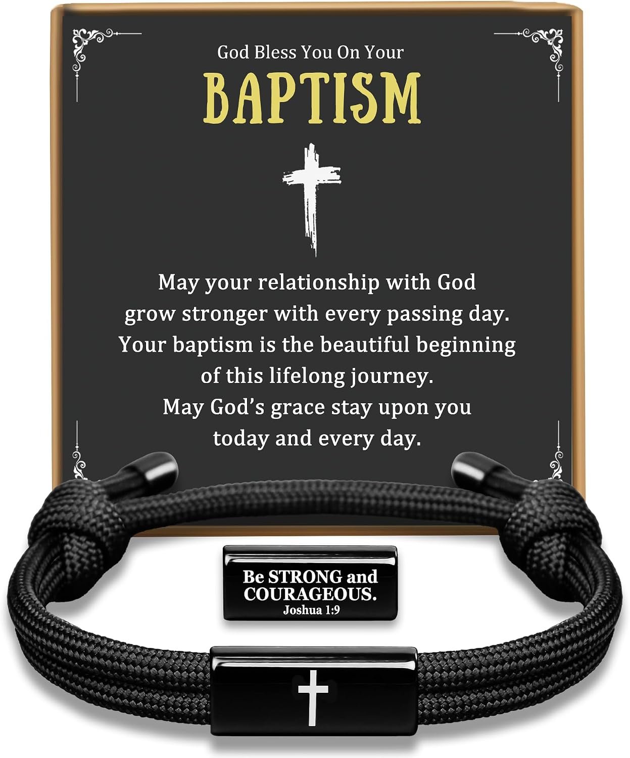 PEALICIOUS Cross Bracelet for Boys, Joshua Birthday Son Gifts for Teens