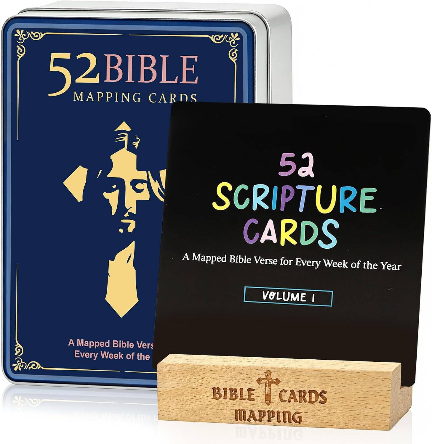 52 Scripture Cards with Bible Verses – Scripture Memory bible verse cards for Daily Devotions and Memory, Christian Mindset Decks Cards with Storage Box, Christian Bible Gifts for Men, Women, Family and Friends