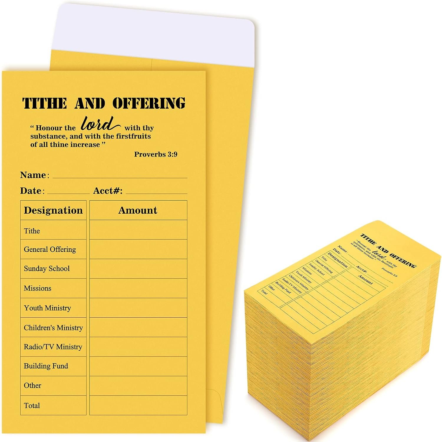 Woanger 500 Pcs Tithes and Offering Envelopes 6.3 x 3.5 Inches, Classic