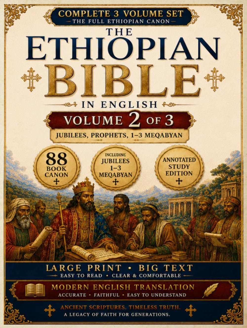 The Ethiopian Bible in English 88 Books: A Fully Annotated and Restored Heritage Edition in Three Volumes of the Tewahedo Canon in Large Print Big Text | Volume 2 | Jubilees, Prophets, 1–3 Meqabyan