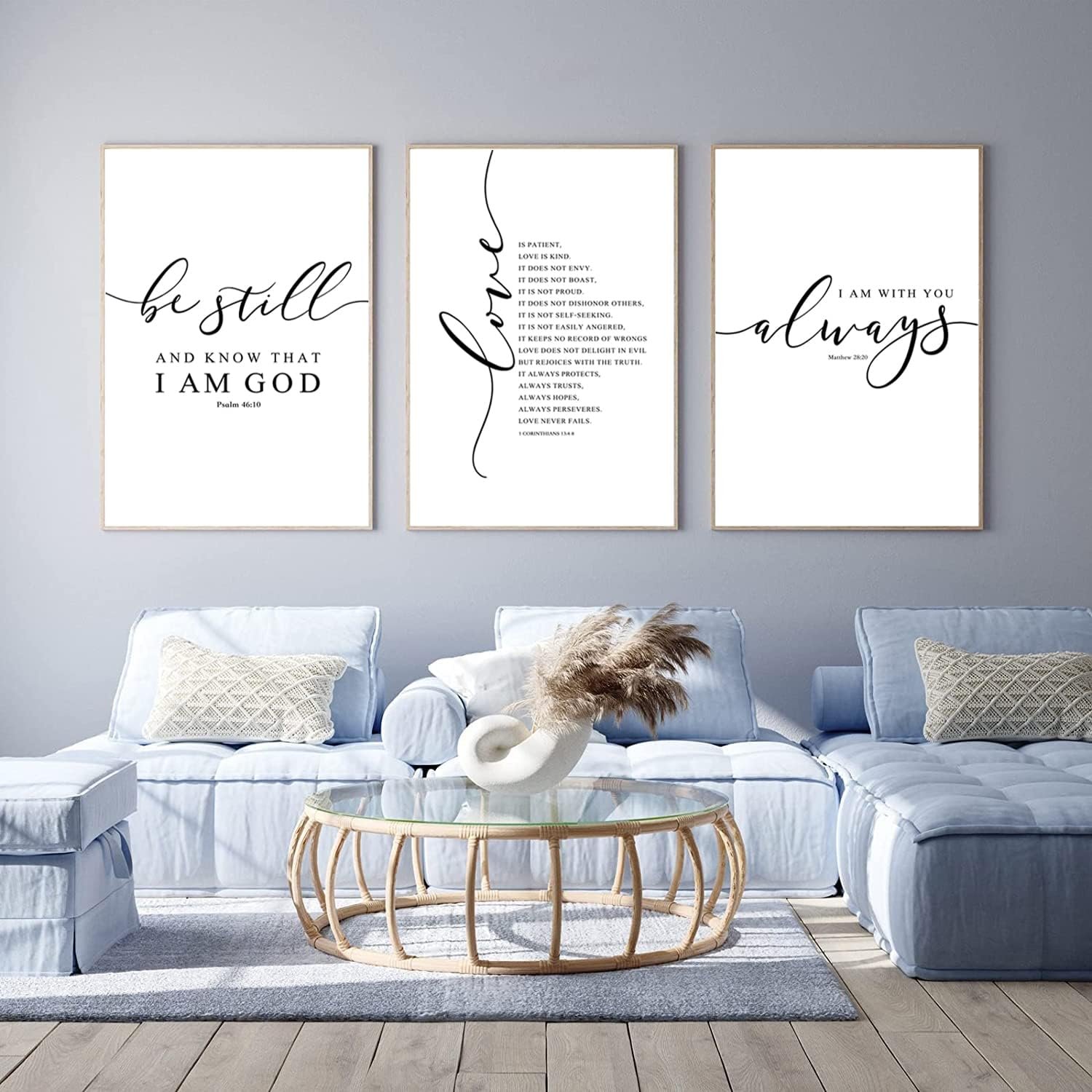 Bible Verse Wall Art Decor Scripture Canvas Wall Art Christian Pictures Inspirational Artwork Scripture Bible Verse Posters Christian Paintings for Living Room Bedroom 12×16 Inch Unframed Set of 3