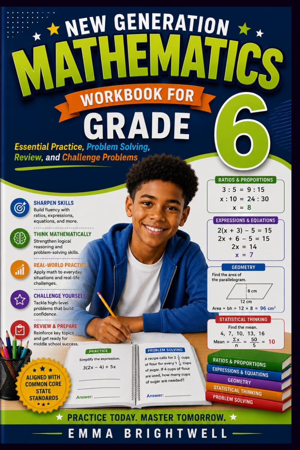 New Generation Mathematics Workbook for Grade 6: Essential Practice, Problem Solving, Review, and Challenge Problems