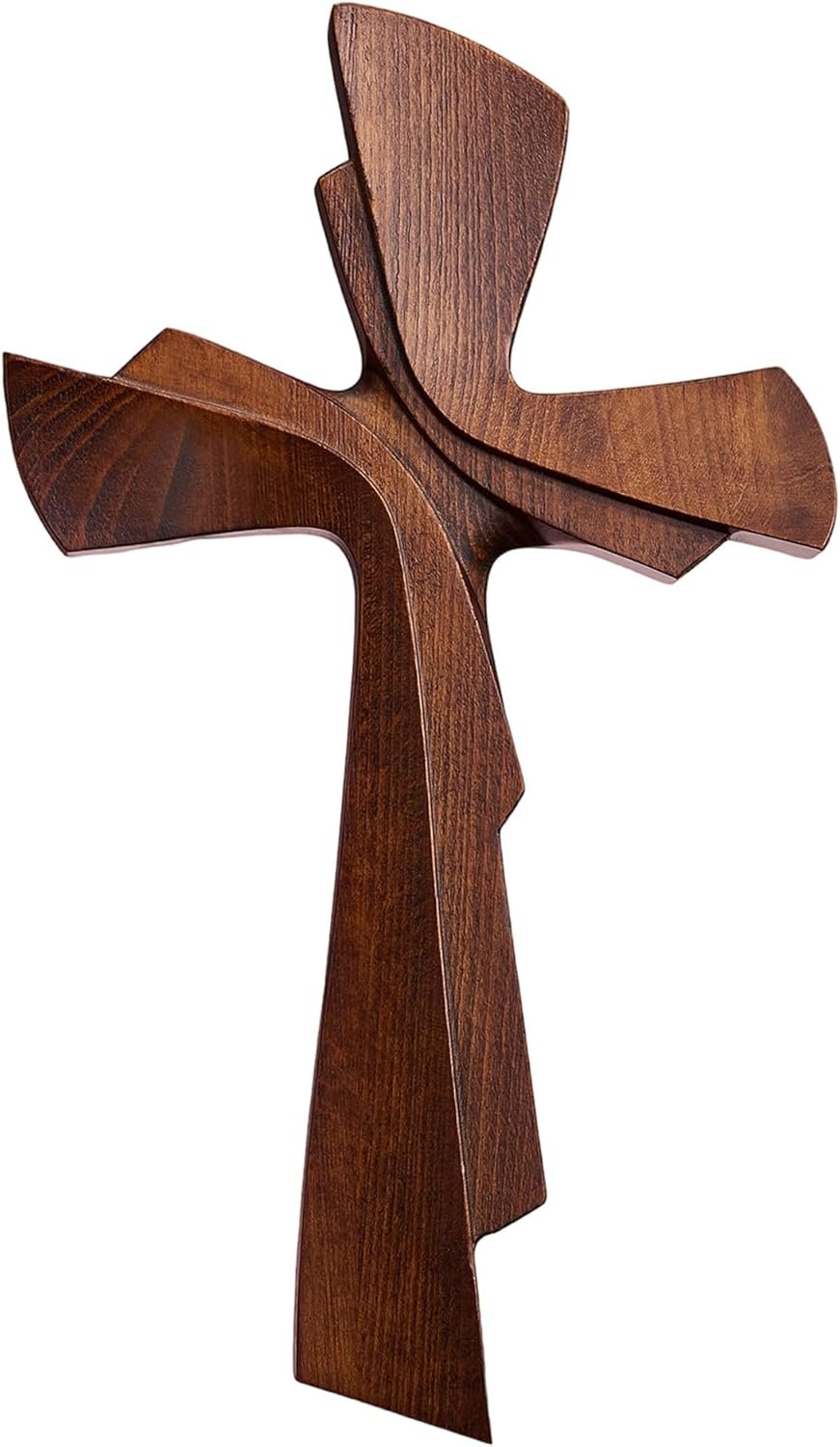 BGCarvedGrace Wooden Wall Cross Decor, 6 Inch Christian Hanging Wall Art