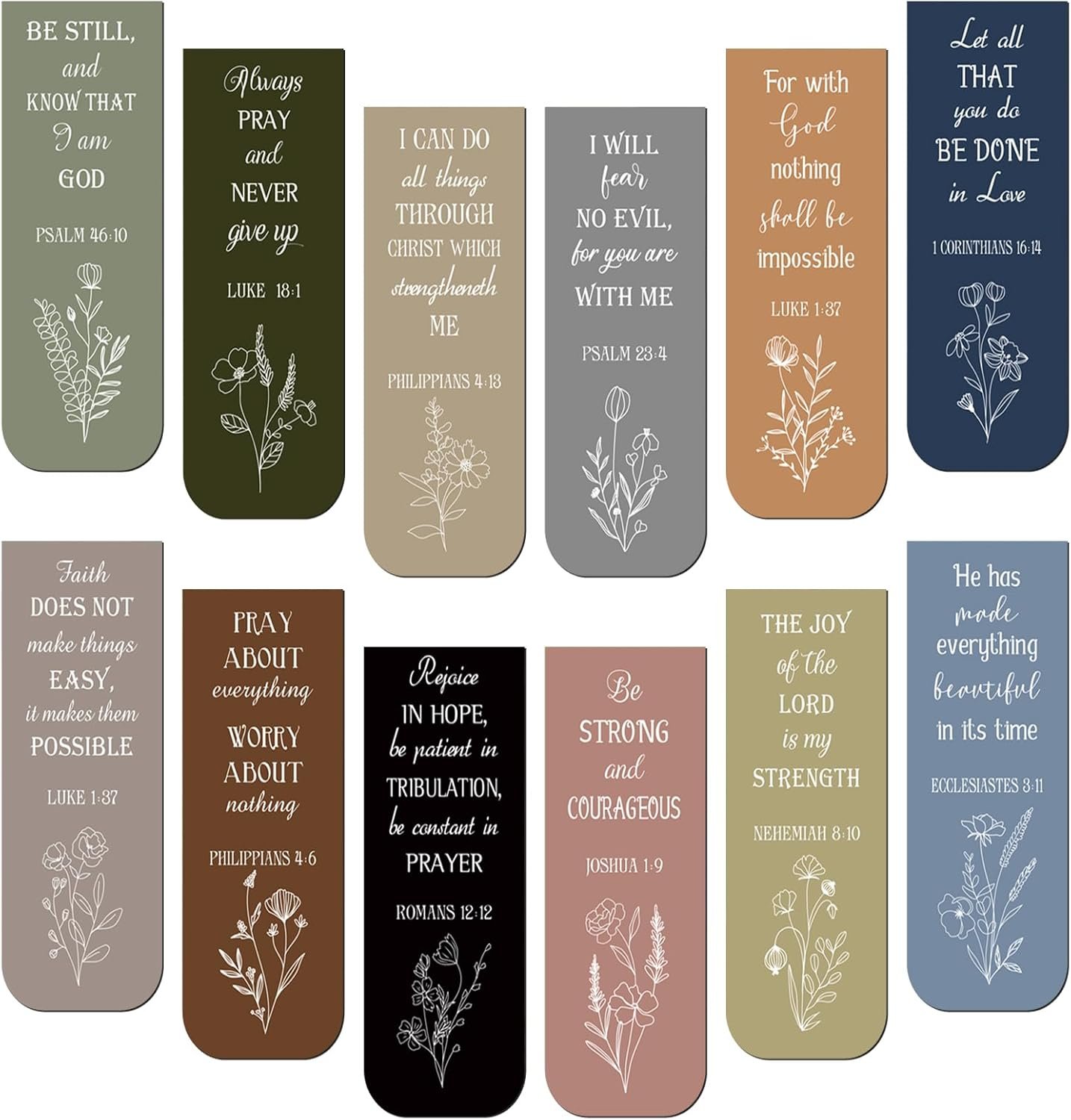 Zonon 48 Pcs Bible Verse Magnetic Christian Bookmarks Clips Dreamy Style