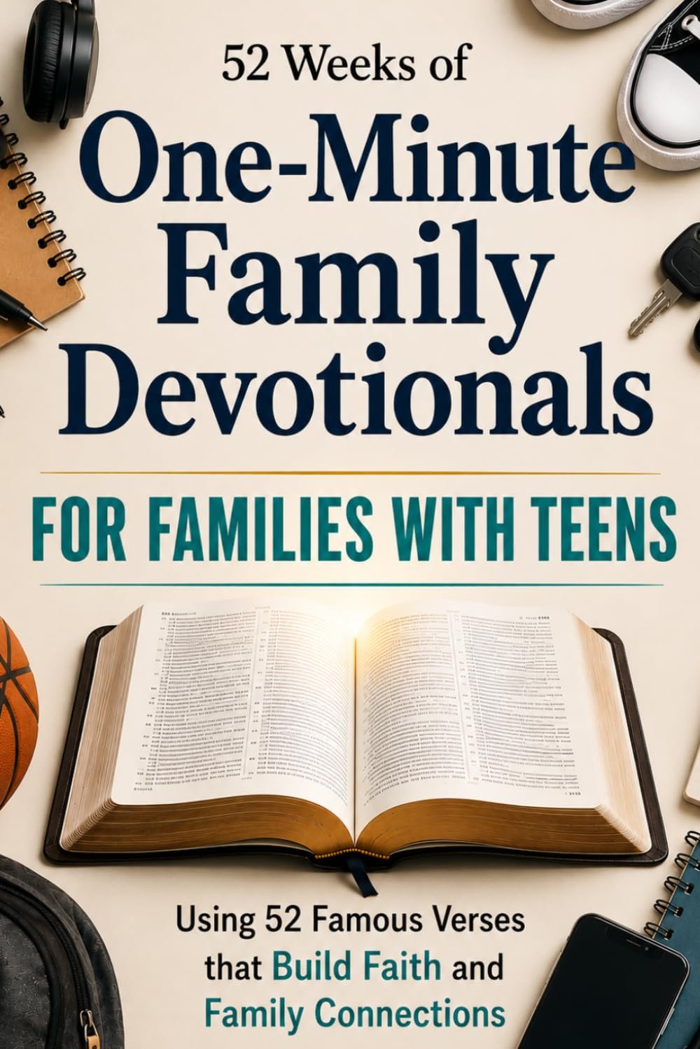 One Minute Family Devotionals for Families With Teens: 52 Week Devotional for Teens and Parents Using 52 Famous Bible Verses to Build Faith & Family Connections – Family Bible Study