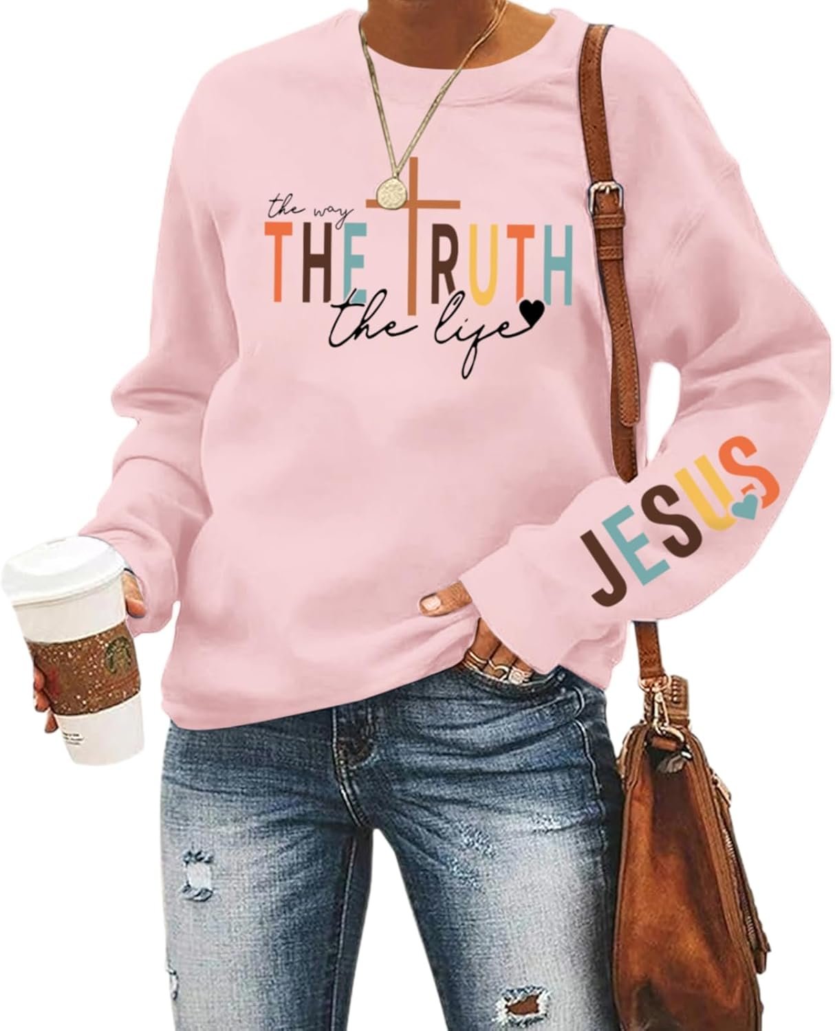 Tuislay Christian Sweatshirt Womens Jesus God Pullover Bible Verse Crewneck Sweatshirts Religious Cross Graphic Shirts