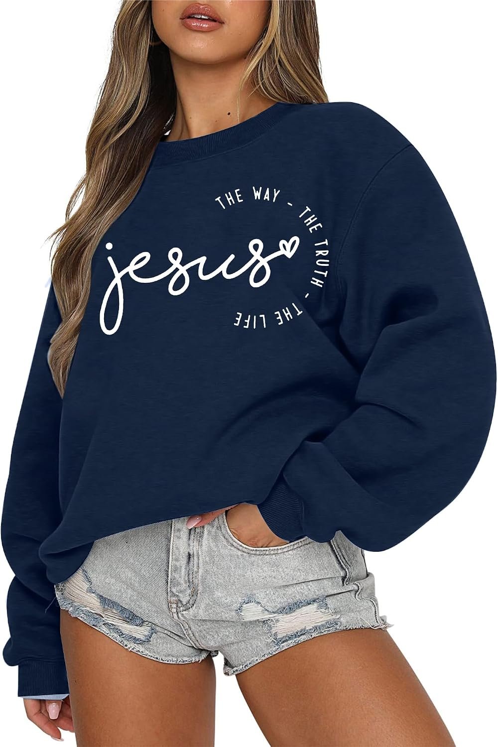 MOUSYA Christian Sweatshirts for Women God Shirts Jesus Graphic Pullover