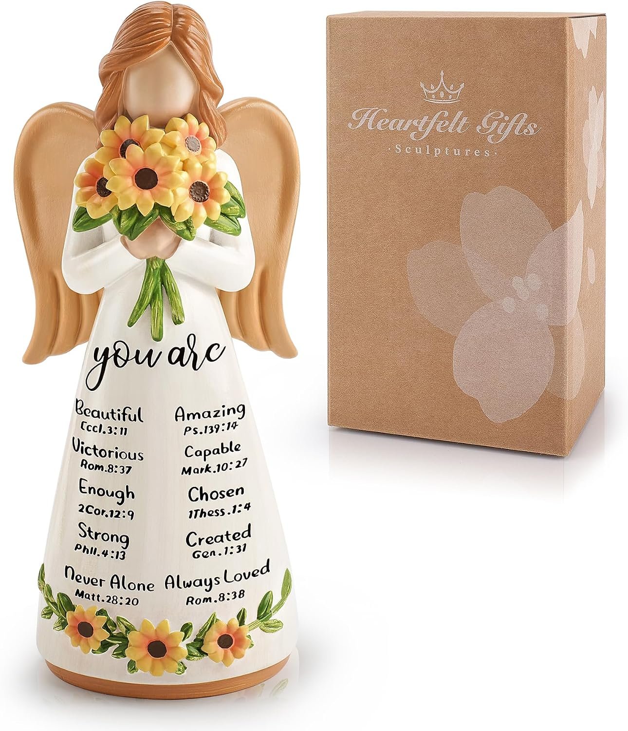 Sunflower Gift for Women,Christian Birthday Gift, Religious Angel Figurines
