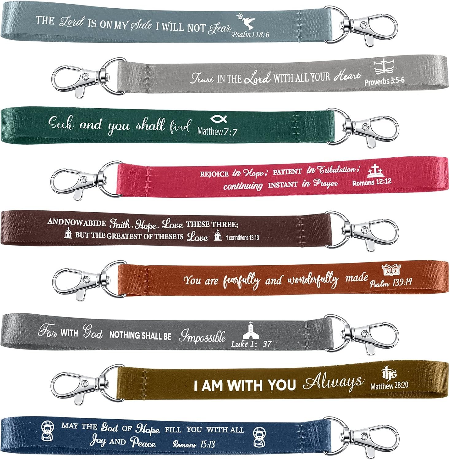 45 PCS Christian Keychains Bulk