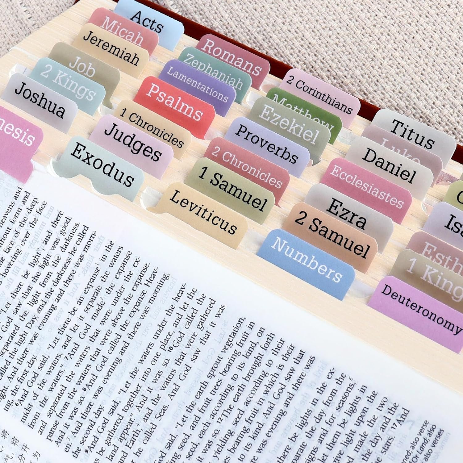 Bible Tabs Large Print Index Tabs Bible Accessories for Women Men, 90Pcs
