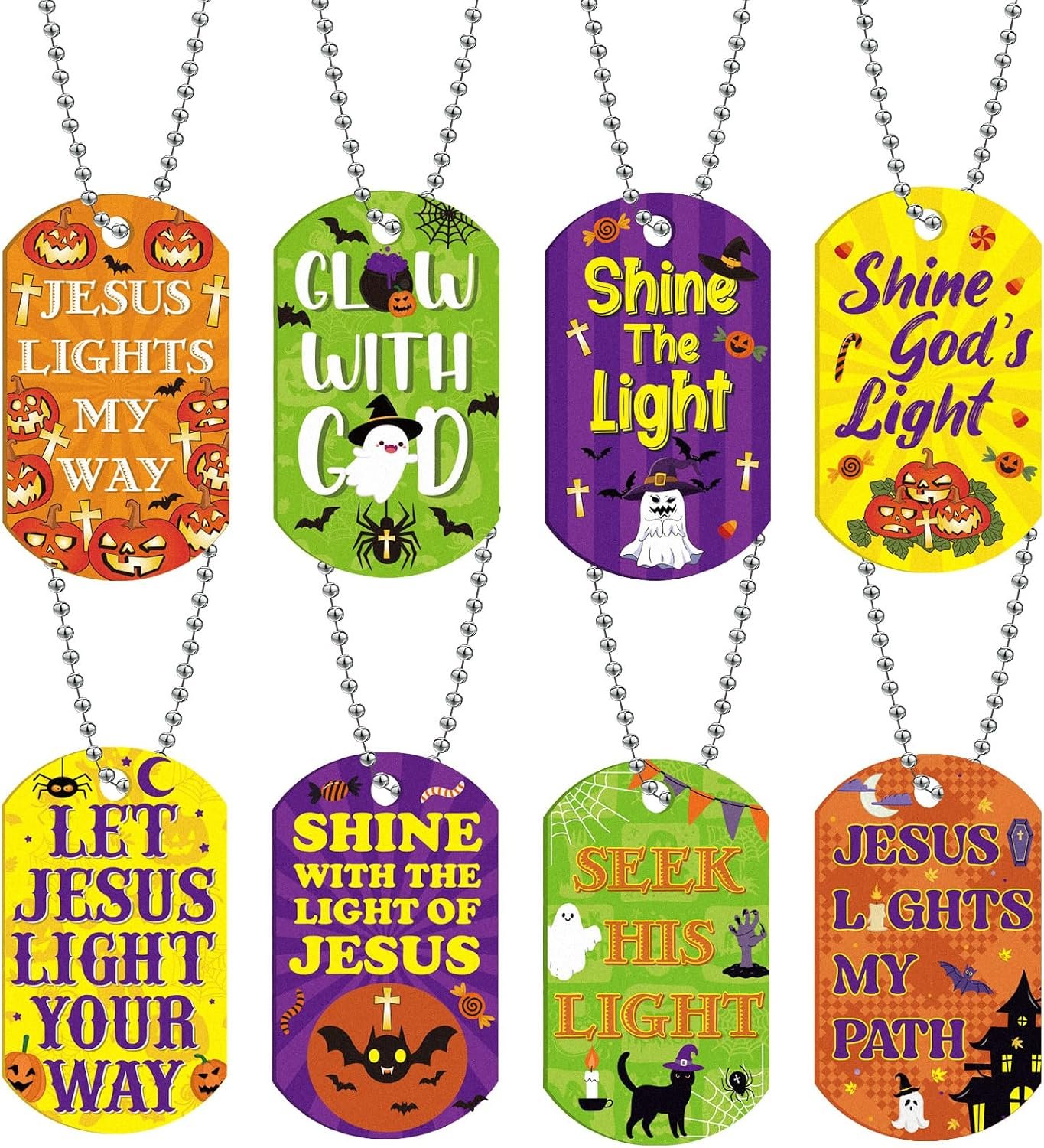 Aliceset 24Pc Bible Verse Religious Christian Dog Tag Necklace
