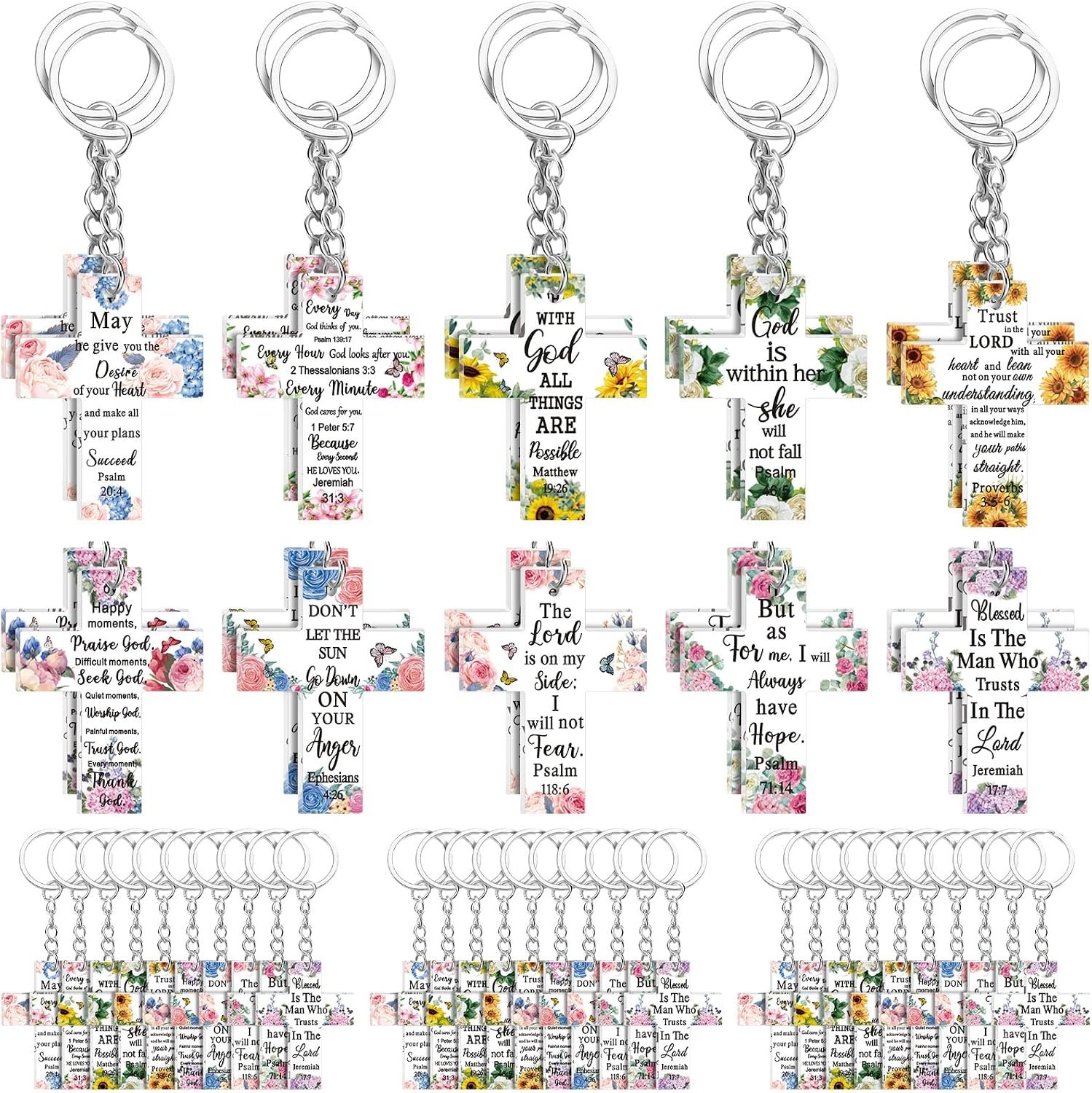 Remuuly Christmas Christian Gift Mini Bible Keychain Bulk