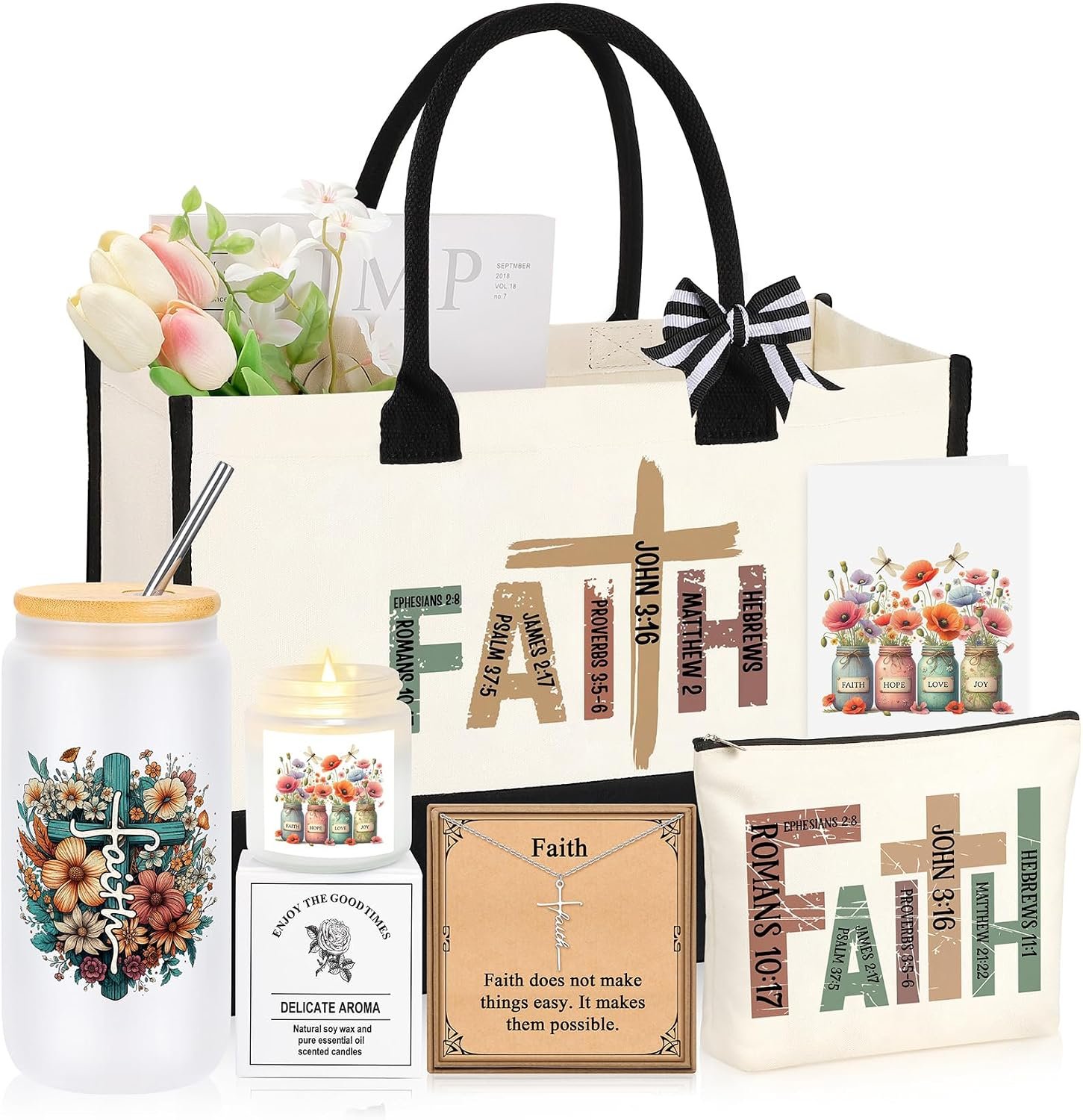 Christian Gifts for Women Faith, Christmas Religious Birthday Gifts Basket
