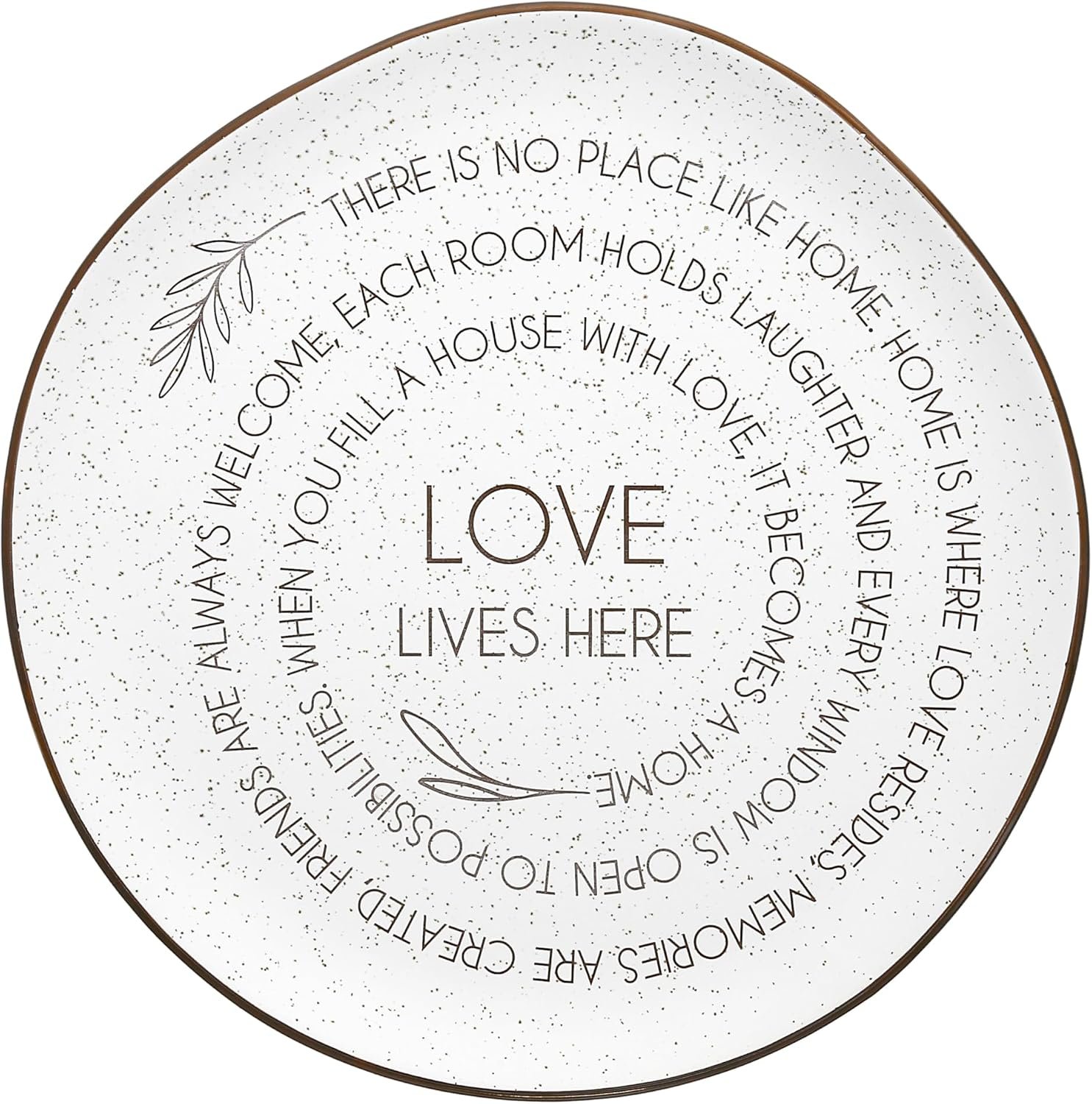 Pavilion Gift Company – Love Lives Here – 10.5″ Serving Tray Platter Plate Thanksgiving Fall Serveware Friendship Family Housewarming Apartmentwarming