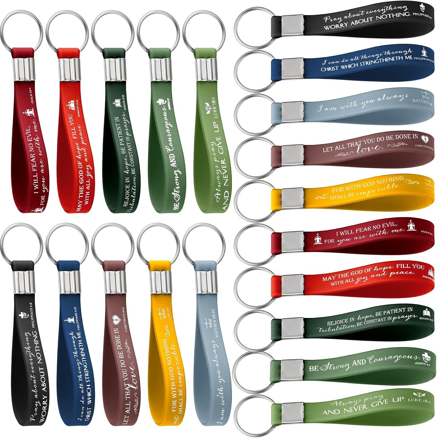 100 Pcs Christian Keychain Gift Bulk Religious Keyring