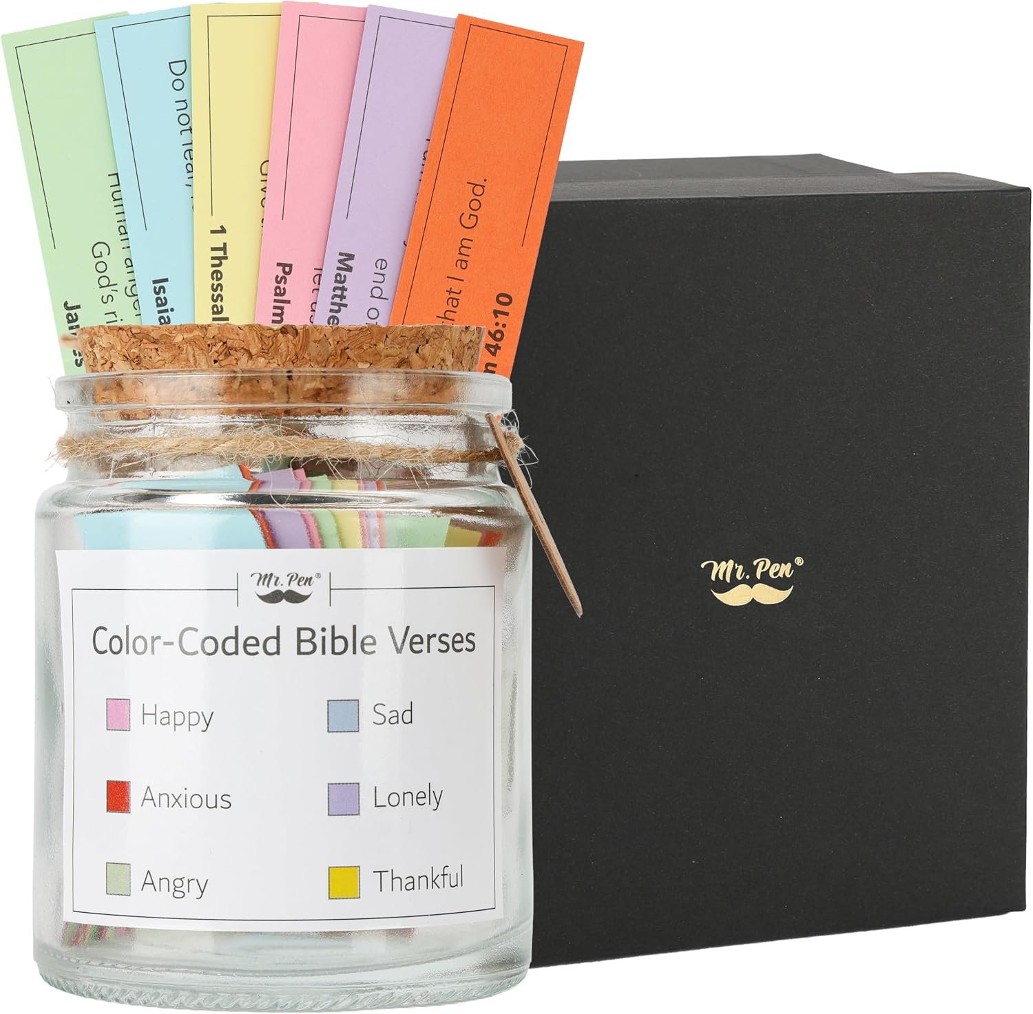 Mr. Pen- Color Coded Bible Verse Jar, 108 Bible Verse Cards in a Jar