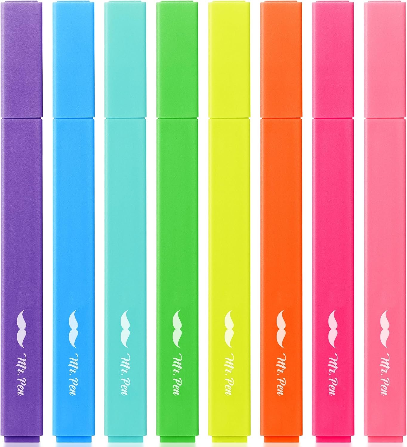 Mr. Pen- Aesthetic Highlighters No Bleed, 8 Pack, Assorted Colors | Chisel Tip, Cute Highlighters Assorted Colors for Journaling, Highlighting, Underlining, Fast Dry, Back to School Supplies