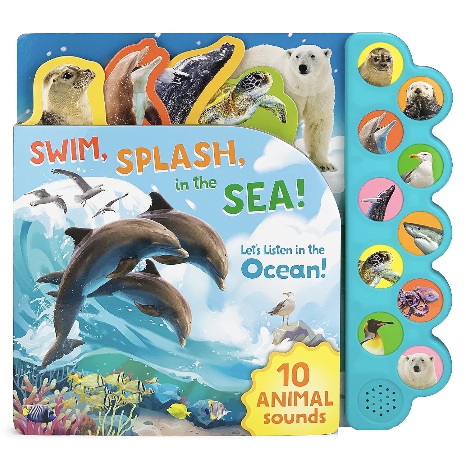 Swim and Splash in the Sea! Let’s Listen to the Ocean – 10-Button Children’s Sound Book, Ages 2-7 (Children’s Interactive Tabbed 10-button Sound Book)