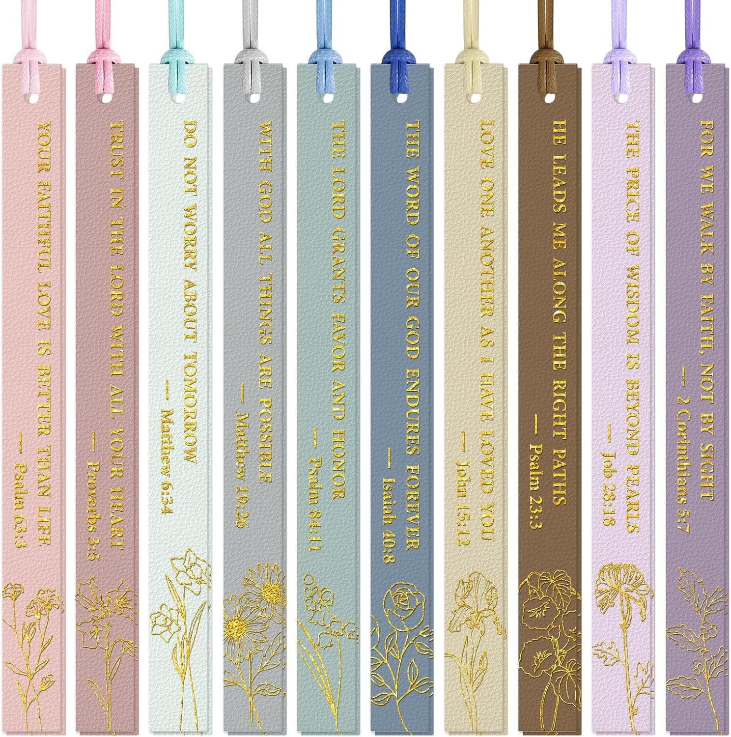 20PCS Bible Bookmark Christian Leather Book Marks