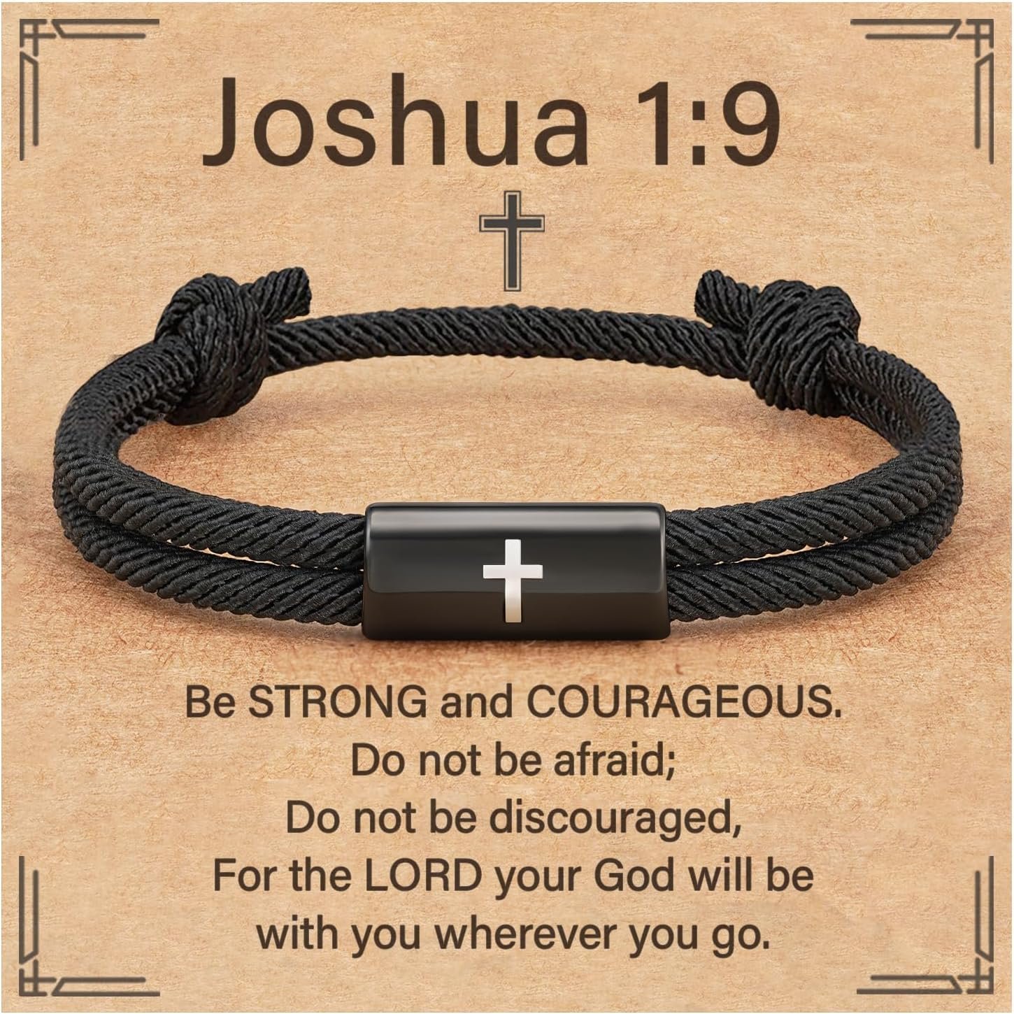 Cross Bracelets for Boys Men, Adjustable Bible Verse Christian Baptism Religious Confirmation Catholic Gifts