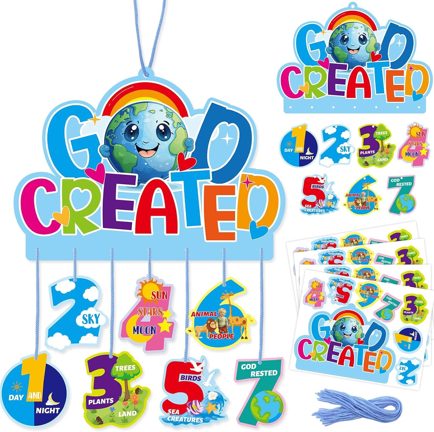 Treasure Cove Sunday School Crafts for Kids 7 Days of Creation Craft 24Pcs