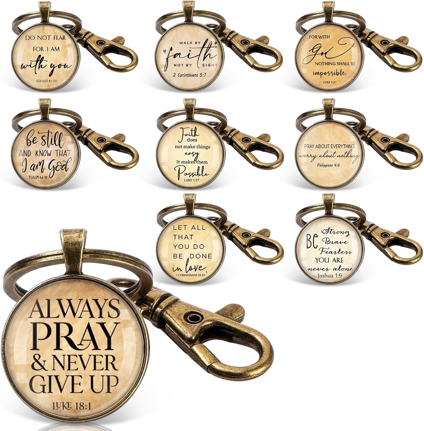 Fumete Bible Verse Religious Christian Keychain Bulk