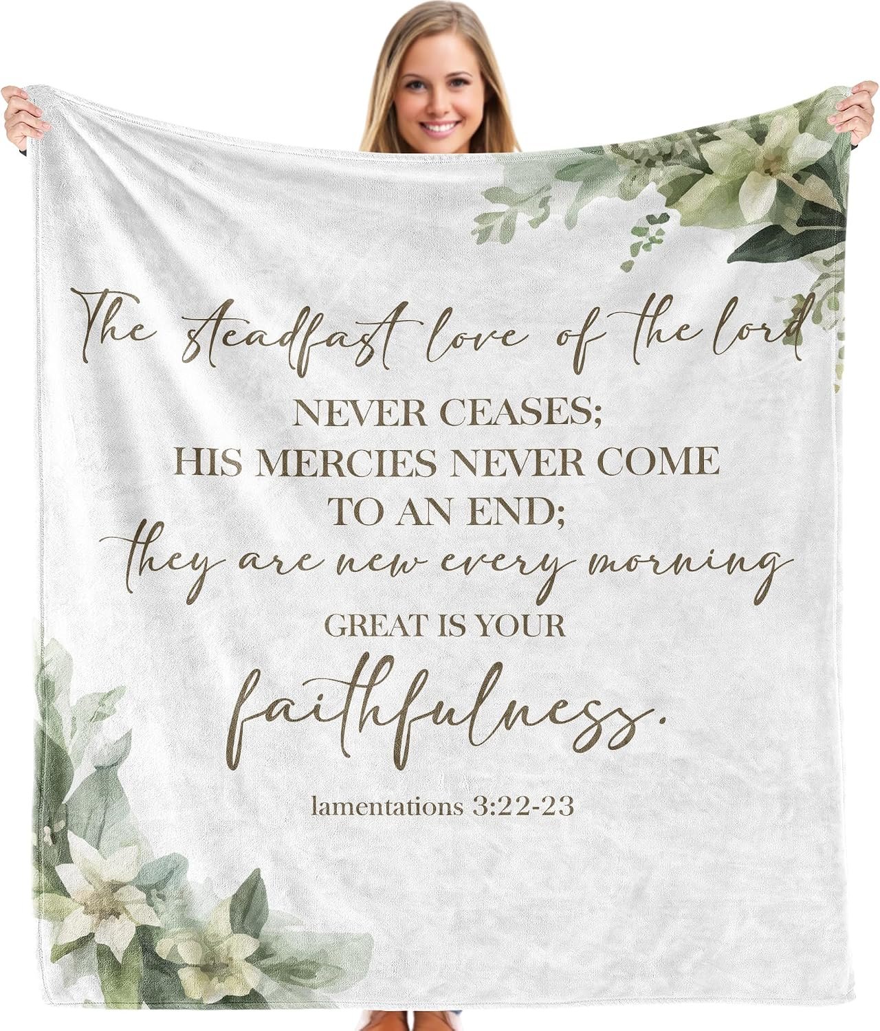 Christian Gifts for Women, Christian Blanket, Inspirational Birthday Gifts for Women Sister Friend Grandma, Religious Scripture Throw Blankets for Bed Bedroom Living Room Decor, 50×60 in