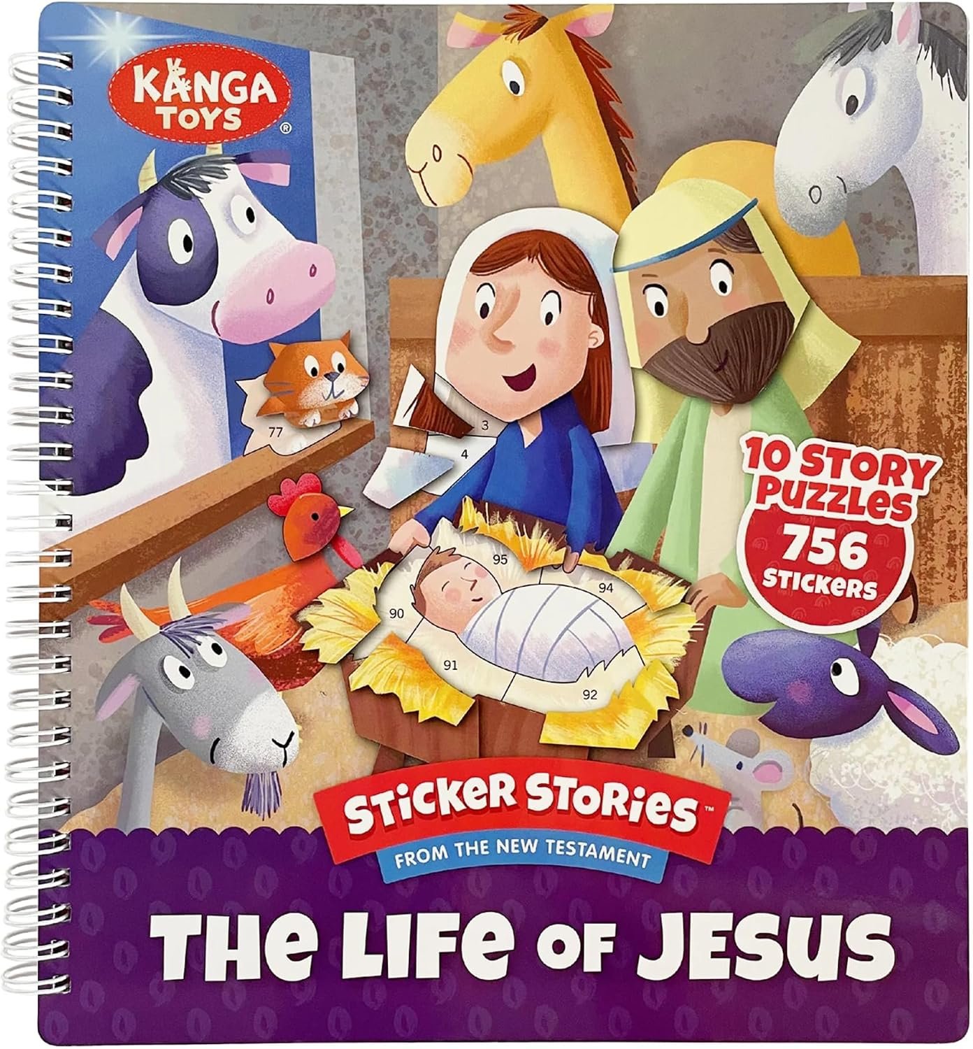 Activity Sticker Book 7 and Up The Life of Jesus Sticker Stories Puzzle Book Explore 10 New Testament Adventures 756 Reusable Stickers Spiral Binding