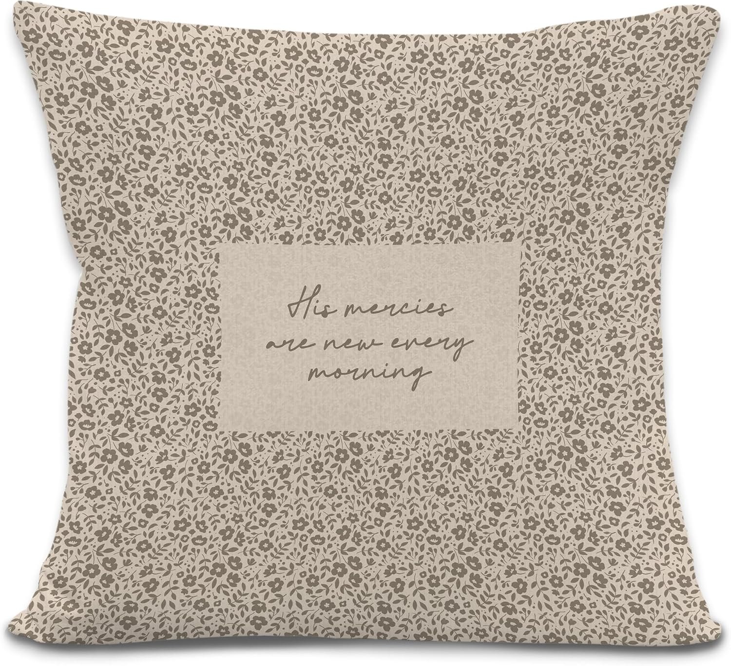 Boho Floral Christian Throw Pillow Covers, Christian Home Decor, Neutral Flower Religious Bible Verse Decorative Pillowcases Cushion Cases for Bedroom Living Room Decor, 18×18 Pillow Covers