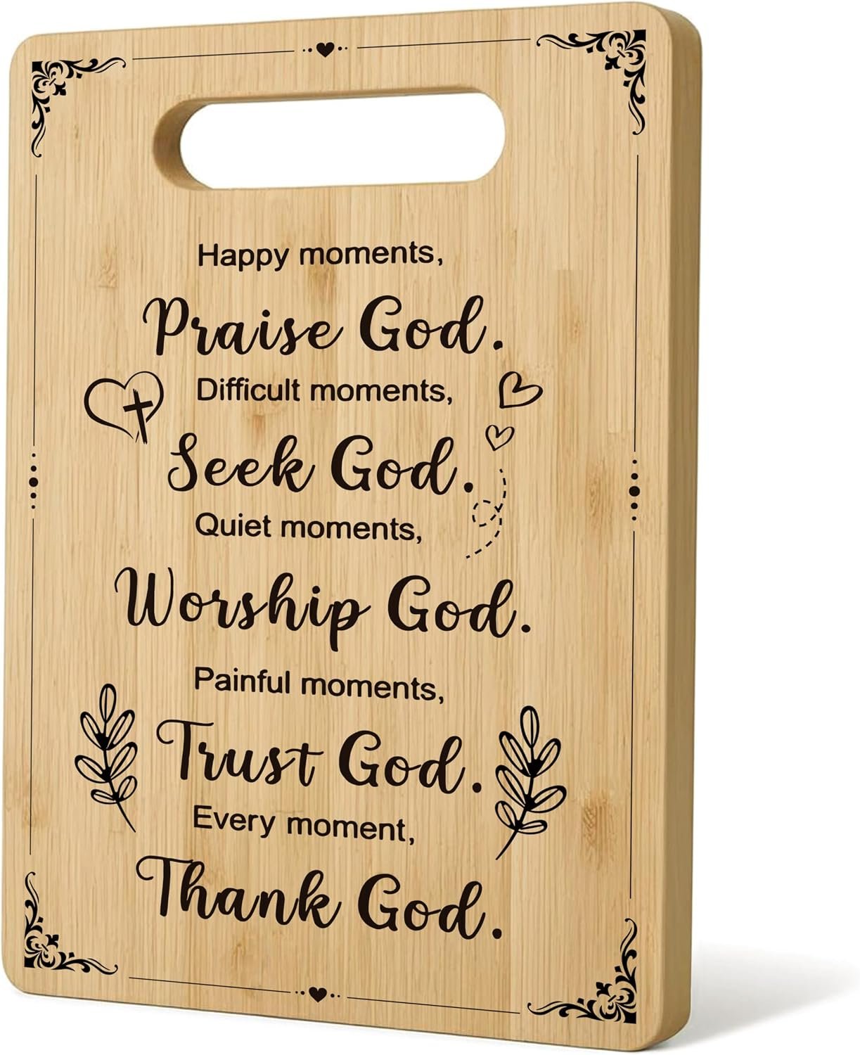 Christian Kitchen Decor, Bible Verse Cutting Board Chopping Board, Christian Religious Gifts for Women, Faith Based Gifts, Christian Decorative Bamboo Cutting Boards for Kitchen