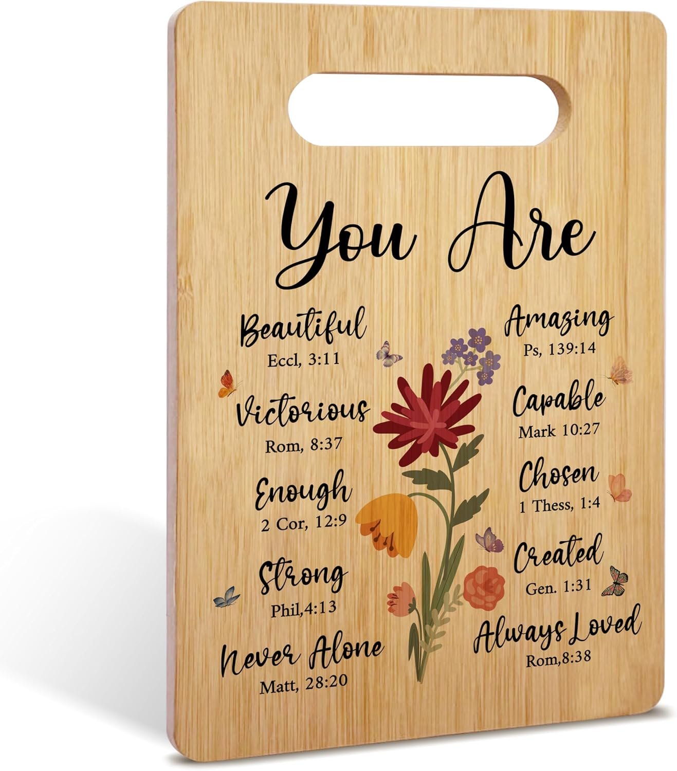 Christian Bamboo Cutting Board Gifts, Inspirational Religious Gifts For Women Christian, God Mother Gifts For Women, Mom, Daughter, Sister, Christian Home Decor Bamboo Cutting Board Gifts -A13