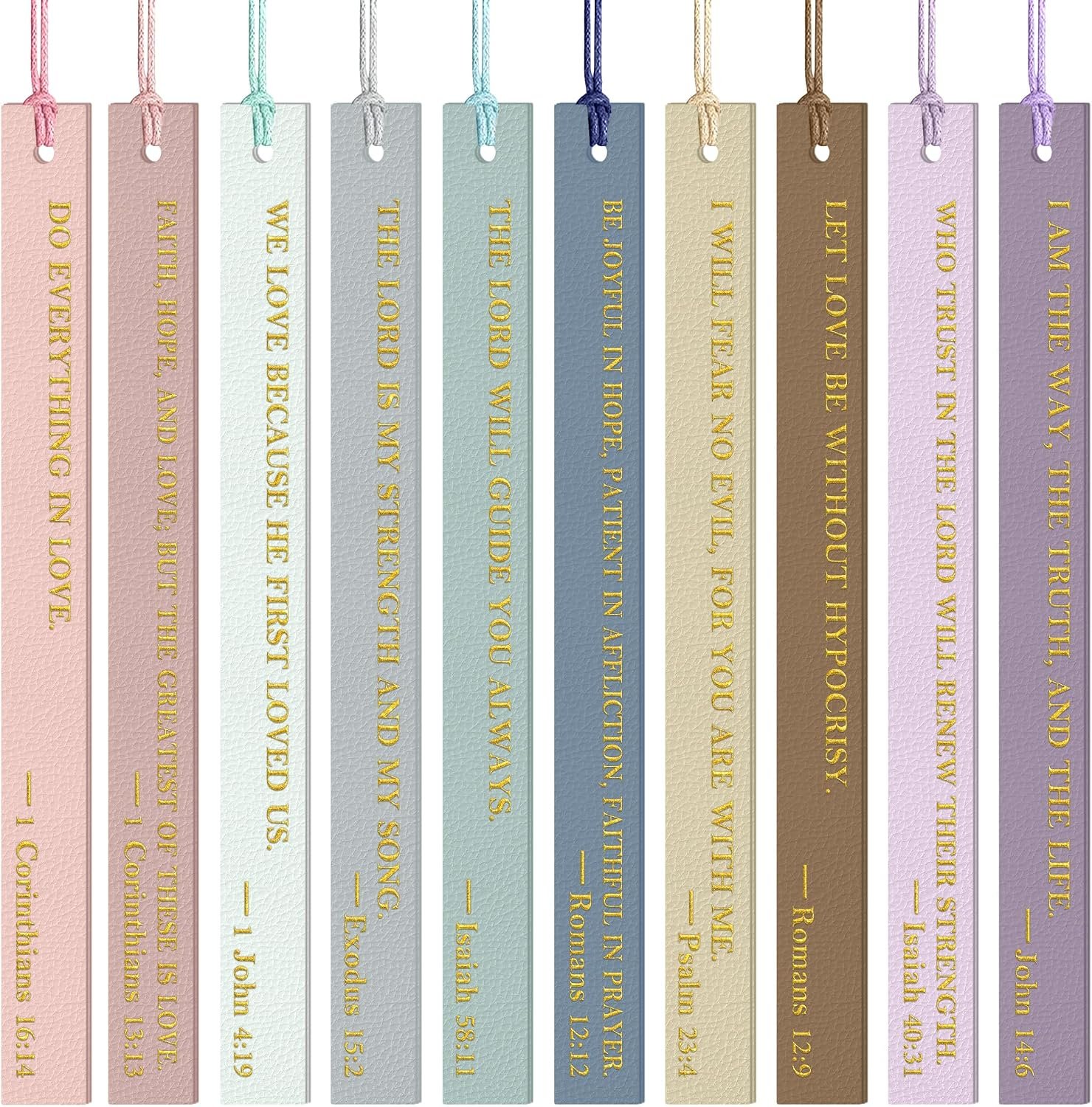20PCS Leather Bible Bookmarks Christian Bookmarks for Adults