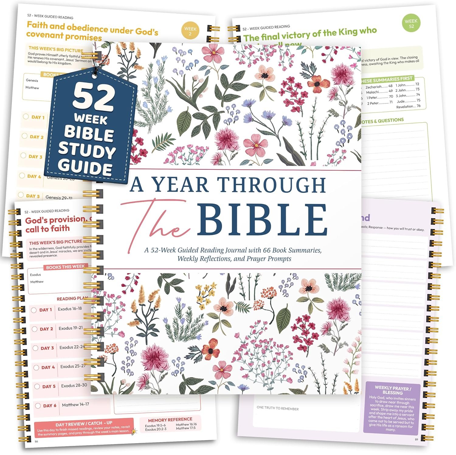 Bible Study Guide For Women, Large Size 8.5×11″ In A Year 52 Week Journal