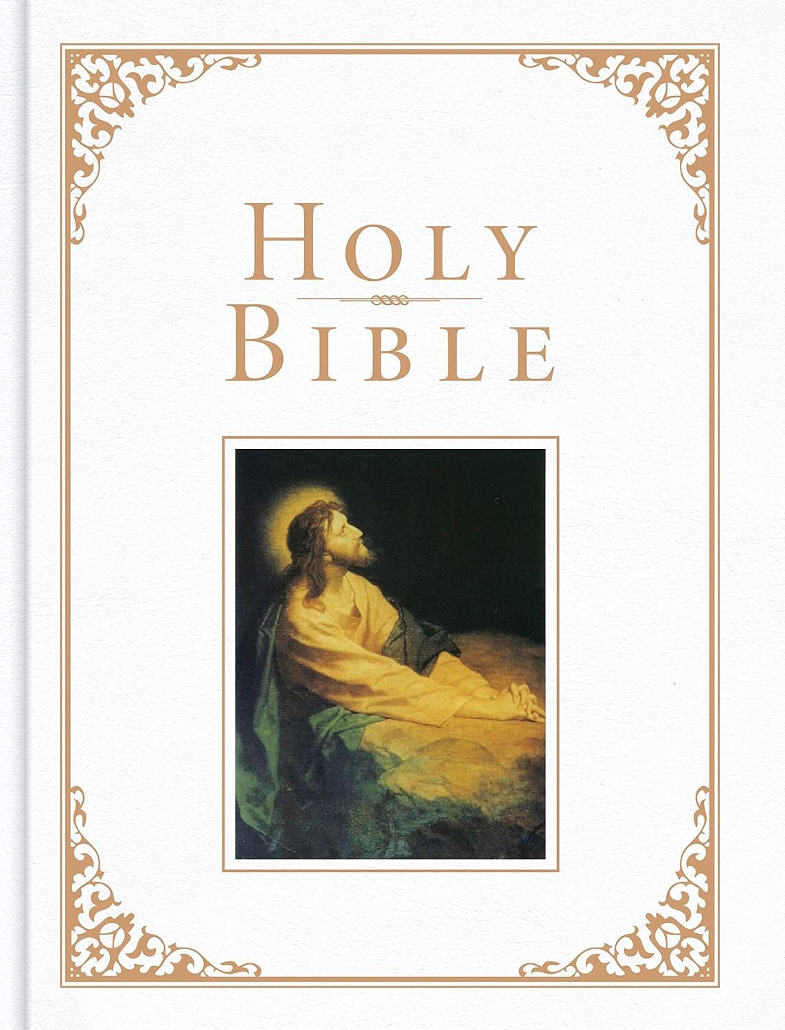 KJV Family Bible, White Imitation Leather Over Board, Red Letter, Pure Cambridge Text, Family Presentation Section, Keepsake, Easy-to-Read Bible MCM Type